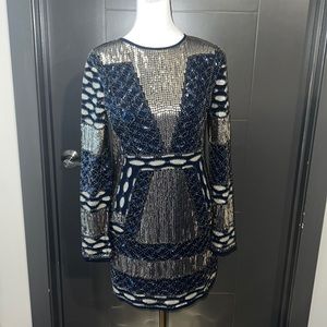 NWT! Endless rose beaded long sleeve mini dress, size S